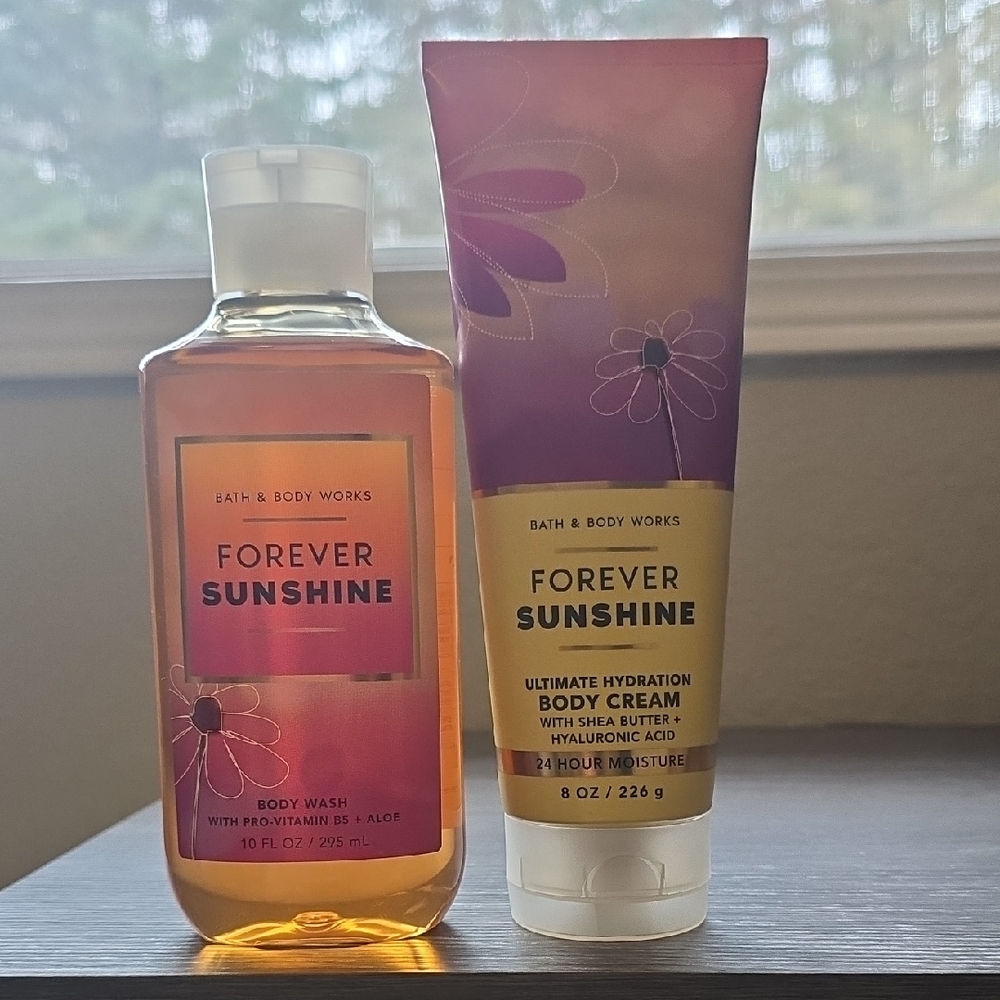 Bath & Body Works Forever Sunshine Body Wash & Body Cream - Pink, Gold